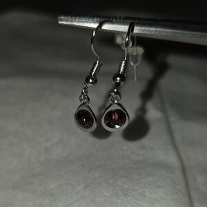 Elegant Silver and Purple Drop Earrings